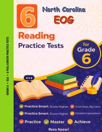 6 Realistic North Carolina EOG Grade 6 Reading Practice Tests: Full-Length Practice for EOG Preparation and Academic Confidence cover