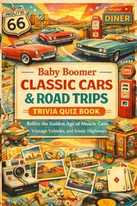 Baby Boomer Classic Cars & Road Trips Trivia Quiz Book: Relive the Golden Age of Muscle Cars, Vintage Vehicles, and Iconic Highways cover