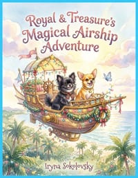 Royal & Treasure's Magical Airship Adventure: A Christmas Flight, Children's book stories, Christmas, Holiday, Bedtime stores for kids age 4-9. Dogs, cover
