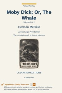 Moby Dick; Or, The Whale - Volume 1 of 2 cover