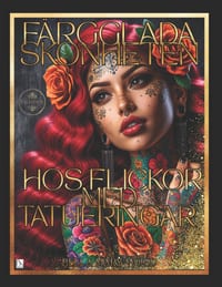 Färgglada skönheten hos flickor med tatueringar Attraktiv målarbok med porträtt: tatuering porträtt cover