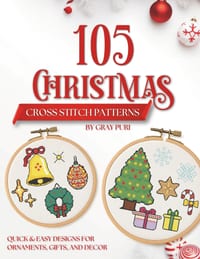 Christmas Cross Stitch Patterns 105 Holiday Designs: Beginner-Friendly Festive Small Designs for Gifts, Cards and Ornaments cover