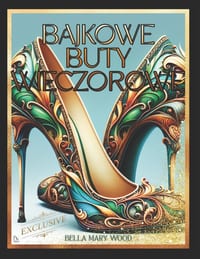 Bajkowe buty wieczorowe Ekstrawagancka książka do kolorowania: buty kolorowanka cover