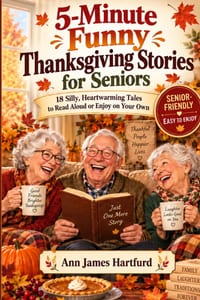 5-Minute Funny Thanksgiving Stories for Seniors: 18 Short, Silly & Heartwarming Thanksgiving Tales for Older Adults to Read Aloud, Share with Family, cover