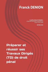 Préparer et réussir ses Travaux Dirigés (TD) de droit pénal: Le guide pratique de l'étudiant: comprendre, participer et performer en Licence 2ème anné cover