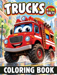 Fun Facts About Trucks Coloring Book: Kids Coloring Book with Fire Truck, Dump Truck, Garbage Truck, Construction Truck, and More for Ages 4-8 for Col cover