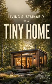Living Sustainably in a Tiny Home: A Guide to Living Lightly with Less: Embracing Minimalism and Sustainable Living + Declutter & Organize Tips cover