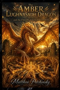 The Amber Lughnasadh Dragon and the Fields of Golden Hands cover