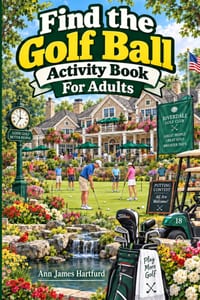 Find The Golf Ball Activity Book: 40 Fun Seek and Find Hidden Object Picture Puzzles Featuring Beautiful Golf Course Scenes, Visual Search Challenges, cover