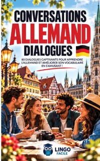 Conversations ALLEMAND Dialogues: 80 DIALOGUES captivants pour apprendre l'ALLEMAND et améliorer son vocabulaire en s'amusant ! (livre bilingue) cover