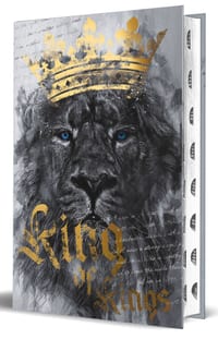 KJV Holy Bible, Large Print, Handy Size Format, Hardcover, Lion King of Kings, Thumb Index, Ribbon Marker, and Red Letter cover