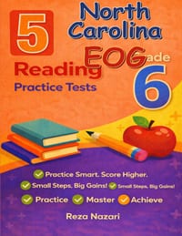 5 Realistic North Carolina EOG Grade 6 Reading Practice Tests: Full-Length Practice for EOG Preparation and Academic Confidence cover