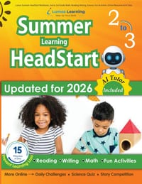 Lumos Summer HeadStart Workbook, 2nd to 3rd Grade: Math, Reading, Writing, Science, Fun Activities, Online Resources & AI Tutor: Math, Reading, Writin cover