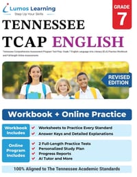 Tennessee Comprehensive Assessment Program Test Prep: Grade 7 English Language Arts Literacy (ELA) Practice Workbook and Full-length Online Assessment cover
