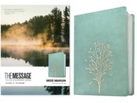 The Message Wide Margin Bible (Leather-Look, Sage Tree) cover