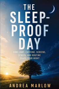 The Sleep-Proof Day: How Light, Caffeine, Screens, Stress, and Routine Shape Your Night cover