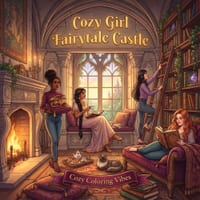 Cozy Girl Fairytale Castle: Fun Bold Line Craft Adult Coloring Book Relaxing Home Routine & Enchanted Daily Life, Magical Hygge Self-Care Moments & Go cover