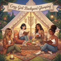 Cozy Girl Homebody Backyard Glamping: Easy Bold Line Good Vibes Adult Coloring Book Hygge Aesthetic Vintage Tent Retreats, Garden Picnics, Nighttime R cover
