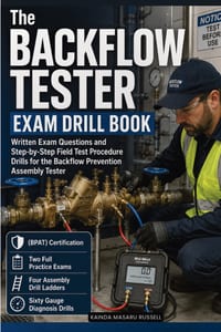 The Backflow Tester Exam Drill Book: Written Exam Questions and Step-by-Step Field Test Procedure Drills For the Backflow Prevention Assembly Tester ( cover