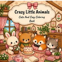 Crazy Little Animals: Cute and Cozy coloring book cover