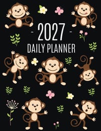 Monkey Planner 2027: Cute Year Organizer with Adorable Apes For an Easy Overview of All Your Appointments! Jungle Animal Scheduler: January-December ( cover